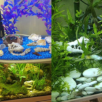 Resin Dinosaur Skull Aquarium Ornament Mini Dinosaur Tank Decoration Betta Fish Small Dinosaur Skull Fish Reptile Tank with Holes Aquarium Landscape Reptile Hideout Caves