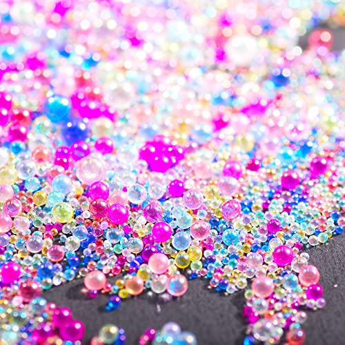 3D Colorful Nail Caviar Beads Nail Art Micro Bubble Pixie Beads 50G - color: 50G Colorful Bubble Beads
