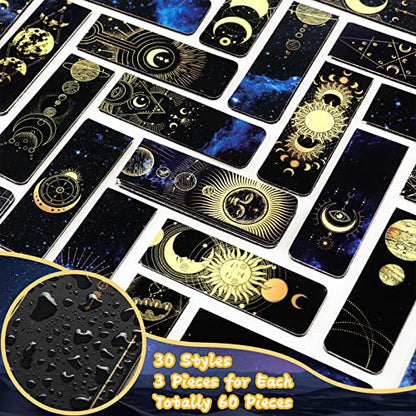 60 Pieces Space Magnetic Bookmarks Galaxy Cool Bookmarks for Book Lovers Sky Moon Starry Page Clip Book Markers Bulk for Boys Men Women Kids Students Teachers Reading School Library Office Gift