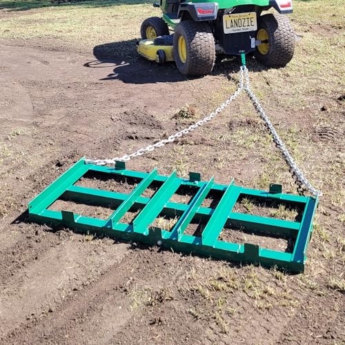 The Original 4FT Drag Harrow Driveway Grader, 46 LB Heavy Duty Tow Behind Lawn and Landscape Rake, Gravel Driveway Drag, Power Rake , Lawn Leveler - style: 4' Level