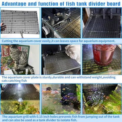 10pcs Plastic Egg Crate Grip Bottom Fish Tank Isolation Board Egg Crate Tray Panel Fish Tank Divider 60pcs Aquarium Board Support Kits - size: 8pcs 11.8X5.9 Inch and 60pcs support feet