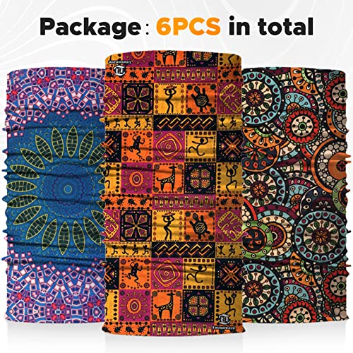 JOEYOUNG Headwear, Bandana, Neck Gaiter Head Wrap Headband Balaclava Magic Scarf - color: A-boho 1