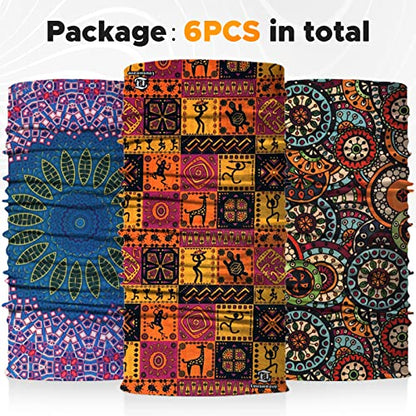 JOEYOUNG Headwear, Bandana, Neck Gaiter Head Wrap Headband Balaclava Magic Scarf - color: A-boho 1