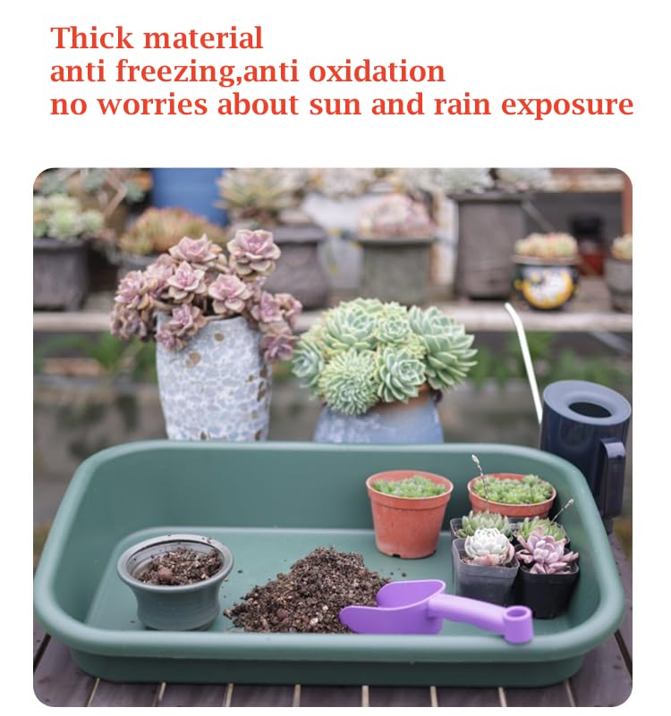 Garden Tidy Tray, Multifunctional One Piece Potting Tray for Seeding, Mixing, Growing and Storage, Succulent and Cactus Soil Potting Mix 23"x16.4"x4.3" (Black) - color: Black