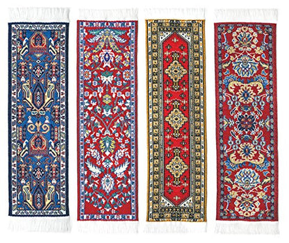 Oriental Carpet Bookmarks #1 - Authentic Woven Carpet (Set of 4)