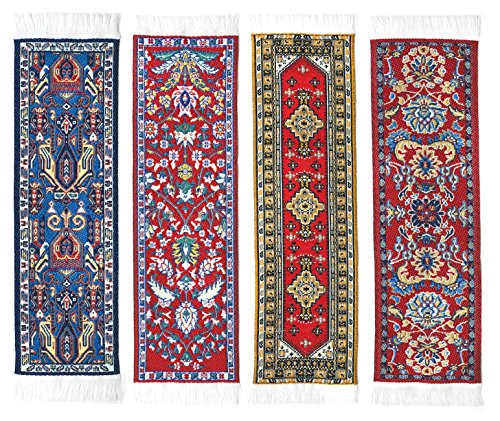 Oriental Carpet Bookmarks #1 - Authentic Woven Carpet (Set of 4)
