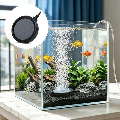10cm Fish Tank Circular Gas Stone Plate Oxygen Diffusion Aerator Compatible with 4mm Hose Fish Tank Water Bucket Pond Universal (excluding Air Pump) - size: 10cm-1pcs