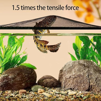 Anti Jump Netting for Fish Tanks Includes Mounts Netting Cover Pet Aquarium Screen - size: Large