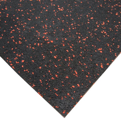 Rubber-Cal Elephant Bark Flooring 3/8-inch T x 4-feet - color: Red Dot, size: 60"L x 48"W x 0.4"Th