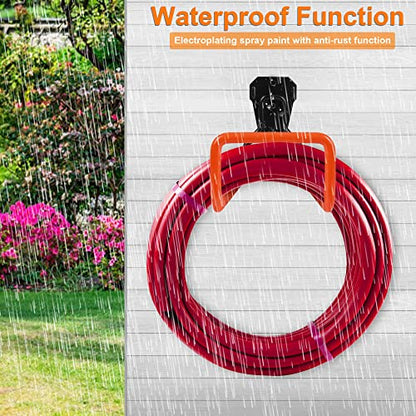 PeoMev Garden Hose Holder Wall Mount Heavy Duty Garden Hose Hanger | Free Standing Metal Hose Rack for Outside Yard and Garage - color: Orange