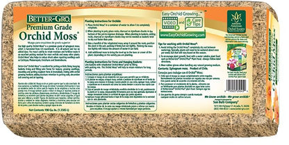 Better-Gro Premium Grade Orchid Moss - 100% Natural,Imported Sphagnum Moss for Orchids,Ferns,and Hostas,Excellent for Hanging Baskets and Propagating Plants - 190 Cubic Inches,(Pack of 2) - size: 190 cu. in. (Pack of 2)