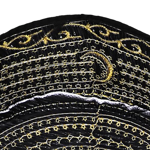 Muslim Prayer Hat for Men Worship Hat Islamic Muslim Prayer Hats Cap Beanie Headwear for Ramadan Eid - color: Gold