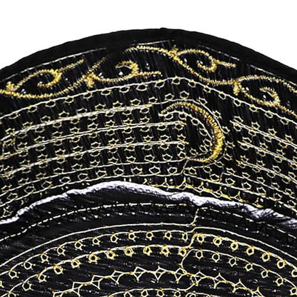Muslim Prayer Hat for Men Worship Hat Islamic Muslim Prayer Hats Cap Beanie Headwear for Ramadan Eid - color: Gold