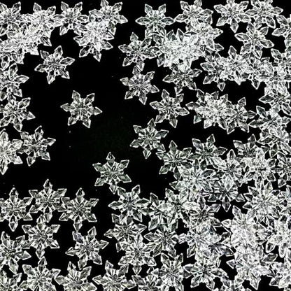 HappyFiller 114 PCS Clear Mini Acrylic Snowflake No Holes for Vase Fillers | Table Scatters,Sensory Bin Filler Gems ,Home Centerpieces,DIY Arts Crafts - color: Clear