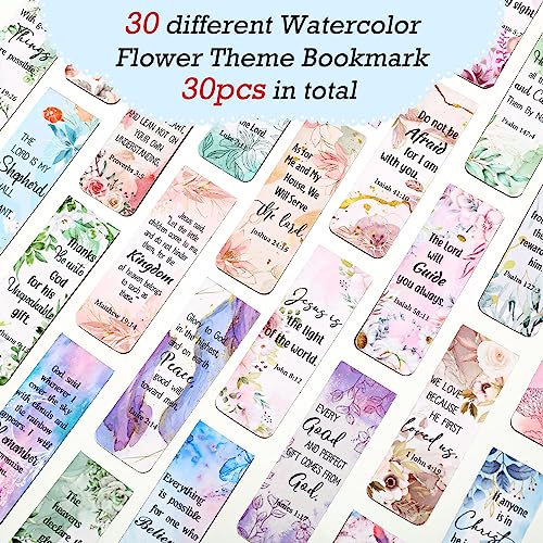 Chinco 30 Pcs Magnetic Bookmarks Christian Bookmarks Bulk Bible Verse Inspirational Scripture Page Clips for Women, Childrens, Kids, Teachers, Mothers Day, Church Supplies, School Gifts (Floral) - style: Floral