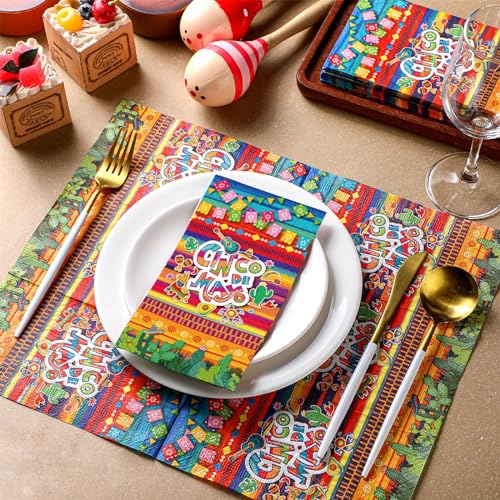 Yeaqee 100 Pcs Eid Mubarak Napkins Ramadan Disposable Mexican Paper Napkins Cinco De Mayo Fiesta Supplies Party Taco Fiesta Guest Hand Towels for Kitchen Party Supplies (Cinco De Mayo) - color: Cinco De Mayo