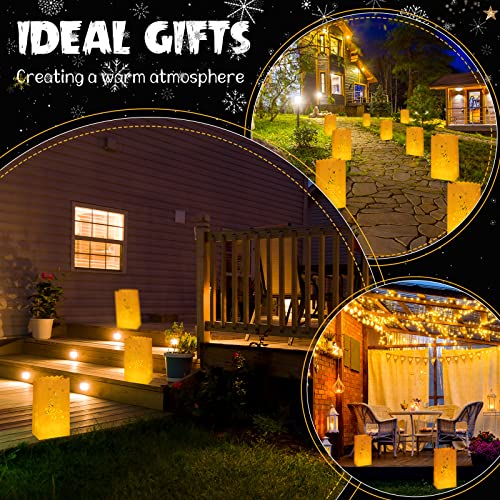 Sabary 50 Sets Luminary Bags with Flameless Tea Lights Outdoor Luminaries LED Lantern Candle Bags for Wedding Birthday Ramadan Christmas Party Decorations Romantic Decor(Xmas Tree) - style: Xmas Tree