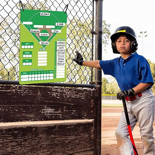 Eaasty 34 Pcs Magnetic Baseball Lineup Board Metal Dry Erase Coaching Clipboard Include 30 Baseball Lineup Cards Dugout Display Softball Coaching Accessories