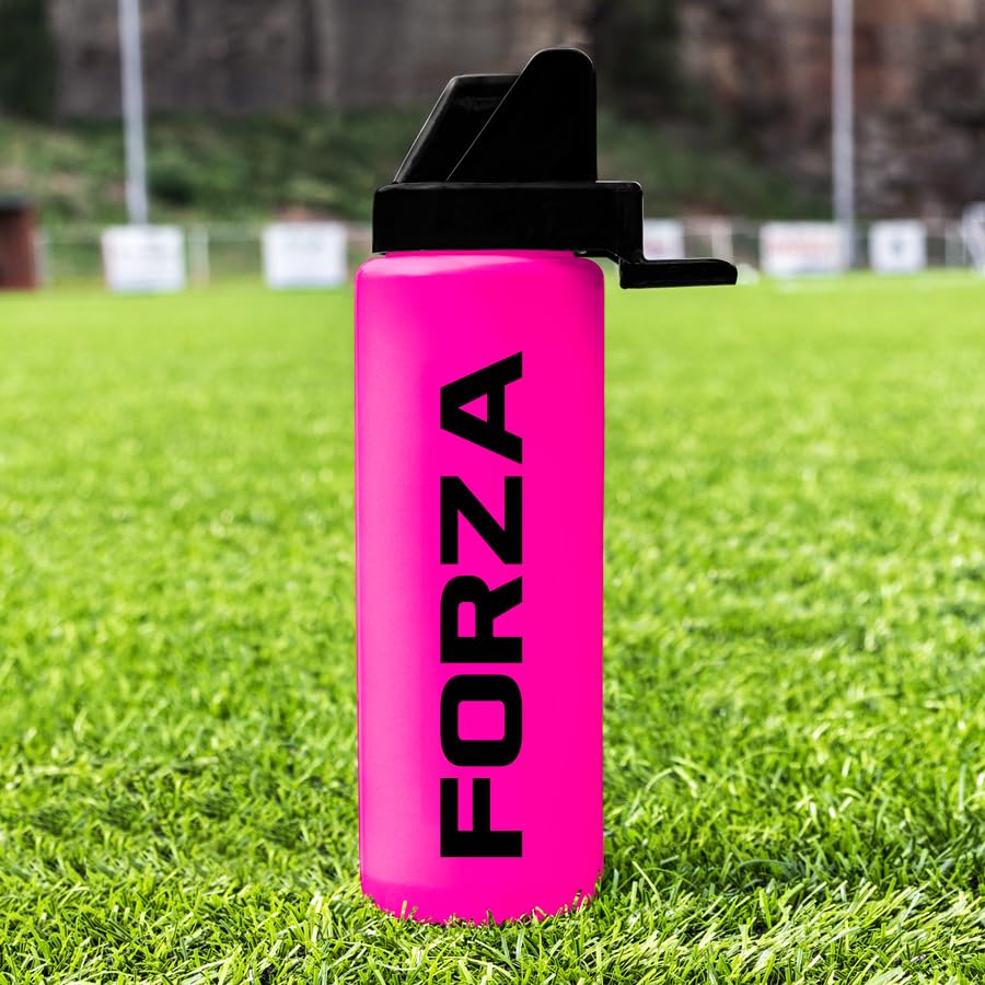 FORZA Team Hygiene Water Bottles – BPA-Free Squeeze Bottles with Contactless Nozzle for Athletes, 1 Litre Capacity (Pack of 20, Pink) - color: Pink, style: Pack of 20