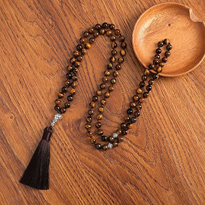 Tasbih Prayer Beads Allah & Muhammad Islamic Prayer Rosary Muslim Islam Misbaha Tasbeeh Sibha 99 Prayer Beads Necklace 33 Prayer Beads Bracelet - color: 8mm Yellow Tiger Eye 99 Beads