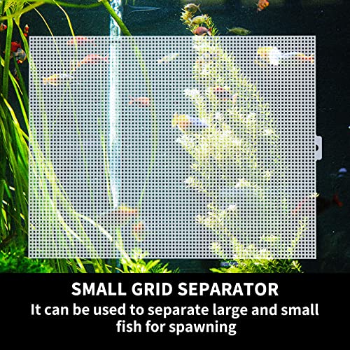 2 Pack Fish Tank Divider with Suction Cup, Aquarium Divider Plastic Cuttable Grid Plate for Juvenile Fish Separator DIY Designed Clear Easy to Bent Cut and Assemble, 10x13in - size: 10x13in