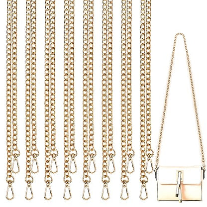 DIY Metal Shoulder Cross Body Bag Chain Replacement, 8 Pack (47 Inch/pcs) (Gold) - color: Gold