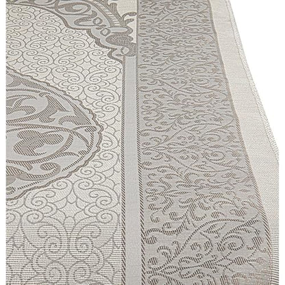 Modefa Luxury Islamic Thin Travel Prayer Mat in Satin Gift Bag - Deluxe 4 Piece Travel Set with Dua Book & Prayer Beads Tesbih - Thin Chenille Turkish Praying Carpet - Eid Gift Set (Grey) - color: Grey