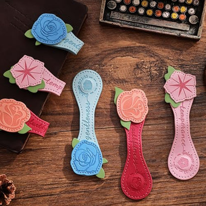 3 PCS Fruit of Spirit Magnetic Leather Bookmarks, Floral Patterns (Faithfulness Gentleness Temperance) of Galatians, Bible-Inspired Page Markers, Gift for Book Lovers, Students, Book Accessories - style: Faithfulness Gentleness Temperance