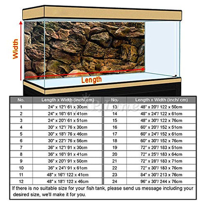 Rock Wall Aquarium Background Poster PVC Fish Tank Decor Landscape 24 36 48 72 (36" x 20"/ 91 x 50cm) - size: 36" x 20"/ 91 x 50cm
