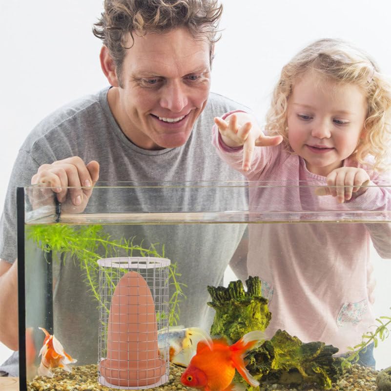 BESPORTBLE Discus Breeding Cone: Fish Breeding Cones Cave Ceramic Spawning Cave with Cage for Discus Fish Angelfish, 7.8 * 3inch with Isolation Net