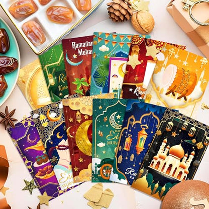 OXYLIPO 24Pcs Ramadan Mini Pocket Notepads - Moon, Mosque, and Star Pattern Lined Memo Notebooks for Eid Mubarak Party Gifts, School Classroom Rewards, Daily Memo Jotting, Islamic Holiday Activities
