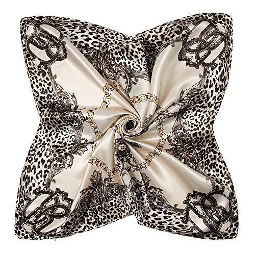 YOUR SMILE Silk Like Scarf Women's Fashion Pattern Large Square Satin Headscarf Headdress - color: 143
