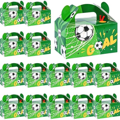 VGOODALL 16 Pack Soccer Party Favor Boxes, 6.1 X 3.5 X 3.3 inch - color: Green