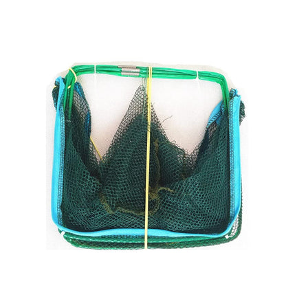 Foldable Bait Trap Fishing Net - Hand Cast Cage for Catching Fish Shrimp Crab Crawfish - color: Green, size: 6 Entrances