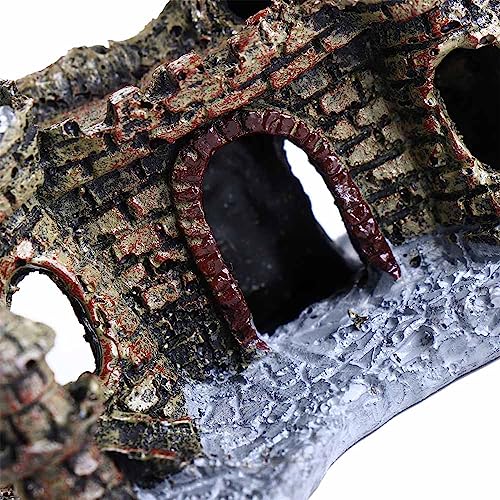 Vctitil Fish Tank Resin Ancient Castle Design Artificial Coral Castle Simulation for Fish Tank Decor Resin Aquarium Ornament Accessories