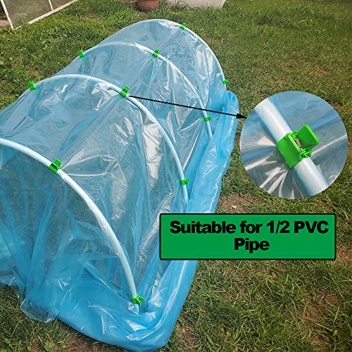Greenhouse Clamps for 1/2 Inch PVC Pipe, Greenhouse Hoops,Support Frame, Grow Tunnel,Plant Support Garden Stakes.For Fixing Plant Cover, Garden Plastic Sheeting, Film Row Cover, Net. - size: for 1/2 inch PVC Pipe