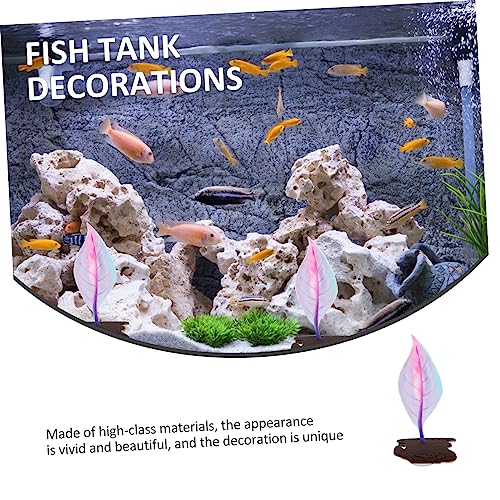 Silicone Aquarium Plants Fish Tank Accessories Artificial Kelp Ornaments Aquarium Ornament Fish Tank Plant Hammock Simulated Aquatic Plant Suction Cup Betta Leaf Betta Fish Decorate