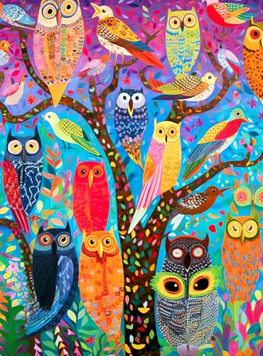 Cross & Glory | 1000 Piece Jigsaw Puzzles for Adults | Owl Oasis - color: Owl Oasis the Vibrant Perch