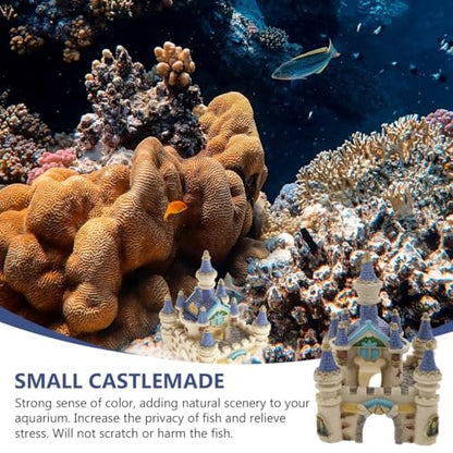Balacoo Fish Tank Castle Decor Aquarium Castle Adornment | Aquarium Underwater Castle Ornament Resin Aquarium Adornment 5.70 X 4.33 X 4.33 in Hideout for Betta Fish and Tropical