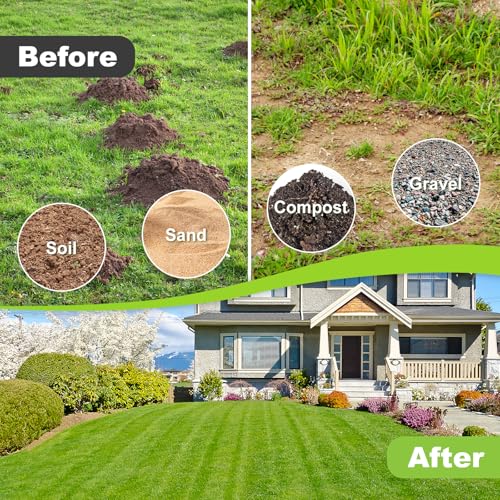 30"x10" Lawn Leveling Rake, Angled Design Yard Leveling Rake for Soil, Sand | Dabormi Lawn Leveler Rake with 74" Adjustable Handle, Heavy Duty Landscape Leveling Rake Ground Leveler for Dirt/Farm/Pasture - size: 30 Inch