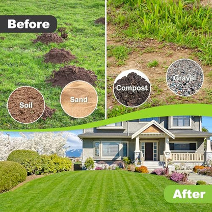 30"x10" Lawn Leveling Rake, Angled Design Yard Leveling Rake for Soil, Sand | Dabormi Lawn Leveler Rake with 74" Adjustable Handle, Heavy Duty Landscape Leveling Rake Ground Leveler for Dirt/Farm/Pasture - size: 30 Inch