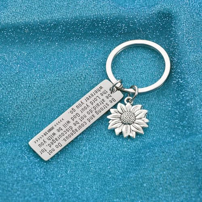 7RVZM Bible Verse Keychain Religious Gift Inspirational Jewelry Christening Keychain Goddaughter Gift
