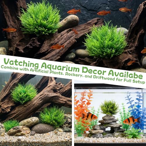 2Pcs Aquarium Décor Plastic Plants for Fish Tank, Green Natural Plastic Aquarium Plants, 3.5inch Fake Grass Ornament Plastic Artificial Plant Goldfish Waterscape Fish Hides Mini Grass Set