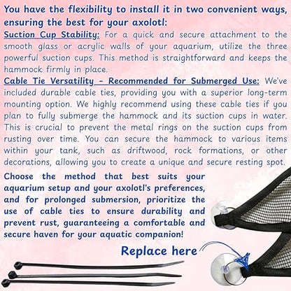 Axolotl Hammock for Aquarium and Ceramic Feeding Dish, Axolotl Hammock, Reptile Triangle Hammocks with Tray Feeder, Axolotls Accessories for Tank, Bearded Dragon Tank Accessories (Black, M) - size: M