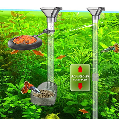 Shrimp Feeding Dish Set, Shrimp Feeder Tube Kit for Fish Tank(15" | Clear Durable, Simple Installation, Keep Water Clean, Shrimp Feeding Tube with Feeding Ring & Cleaning Brush