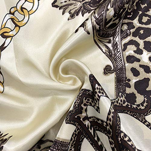 YOUR SMILE Silk Like Scarf Women's Fashion Pattern Large Square Satin Headscarf Headdress - color: 143