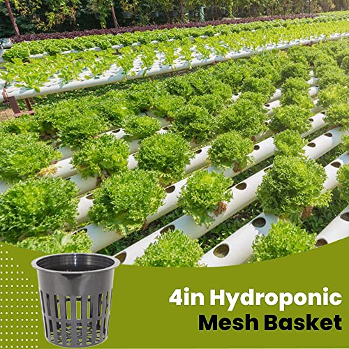 30 Pack 4 Inch Net Pots, Lightweight Slotted Mesh Net Cups for Hydroponics, Economy Hydroponic Pots for Indoor Outdoor Growing - size: 4inch
