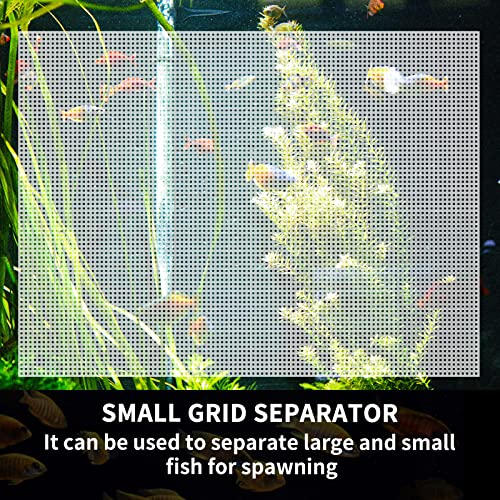 2 Pack Fish Tank Divider with Suction Cup, Aquarium Divider Plastic Cuttable Grid Plate for Juvenile Fish Separator DIY Designed Clear Easy to Bent Cut and Assemble, 13x17.3in - size: 13x17.3in