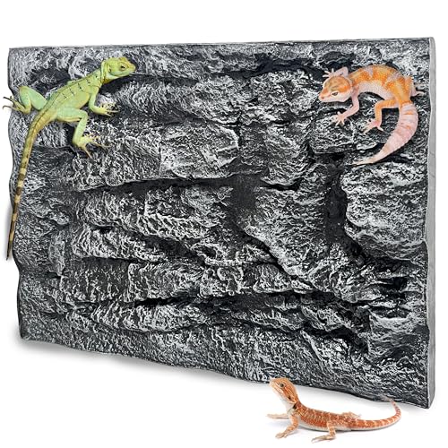23.6x17.7in Rock Terrarium Background,3D Reptile Tank Background Board,Amphibian Stereo Backdrop Wall,Lizard Snake Gecko Spider Turtle Fish pet silo Background Decorative Panel(Grey) - color: grey-23.6"* 11.8"（1pcs）