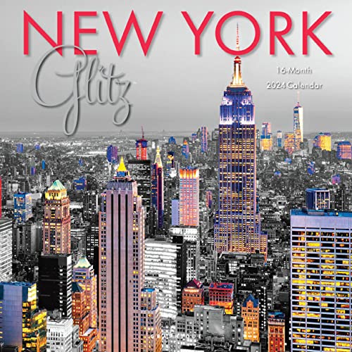 Graphique 2024 New York Glitz Wall Calendar | 12” x 12” | Thick Paper | Home & Office Organizer | Large Monthly Grid | 3 Languages & Marked Holidays | 4 Month Preview Page for 2025 - color: New York Glitz, style: OLD 2024